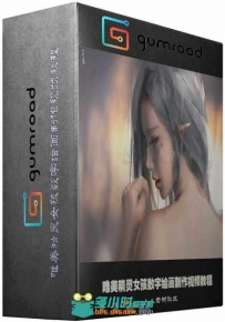 唯美精灵女孩数字绘画制作视频教程 Gumroad Wake & Wake 2 by WLOP