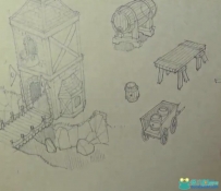 铅笔手绘游戏建筑场景视频教程黄皮书