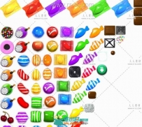 休闲益智手游《糖果传奇》全套2D资源
