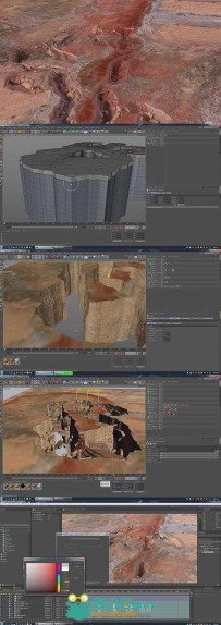 C4D地面裂痕视效技术视频教程第一季 Cinema 4D VFX Volume 1 Ground Collapse Comp...