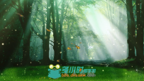 森林暖阳蝴蝶群飞舞嬉戏萤火虫故乡LED大屏幕舞台视频素材