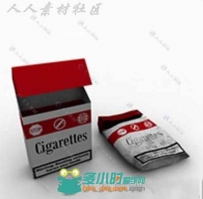 C4D时尚个性国外香烟盒模型