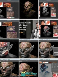 妖精角色纹理特效合成实例训练视频教程 Photoshop Create a Goblin Using Textures...