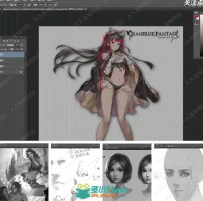 角色精致五官数字绘画技法超详细原画插画视频教程