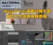 Maya中Yeti逼真动物毛发制作工作流程视频教程