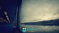 渡船间隔拍摄海洋水天空船等高清实拍视频素材