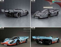 汽车3D模型 1969款保时捷917K 3dmax.c4d.obj等格式
