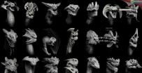龙纹怪兽纹理zbrush专用笔刷alpha通道