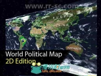 世界政治地图游戏场景工具Unity游戏素材资源