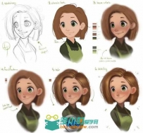 Photoshop卡通女性角色绘画训练视频教程