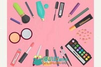 平面风格丰富多彩化妆品概念集Ai平面素材Colorful cosmetics concepts Pack set