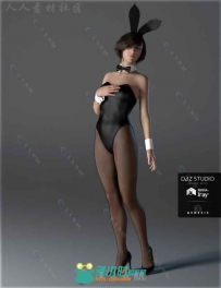 现代性感妩媚兔女郎服装3D模型合籍