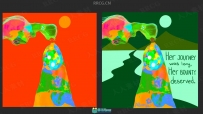 iPad中使用Procreate创建混合媒体背景插图实例视频教程