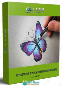 彩色铅笔手绘艺术从初级到高级训练视频教程
