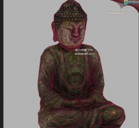 石头雕刻如来大佛3D模型