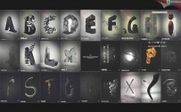 26个创意C4D字母模型工程文件 Creative letter