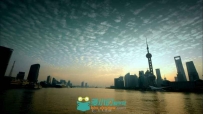 上海东方明珠塔的黎明拂晓日出上海的早晨高清视频素材