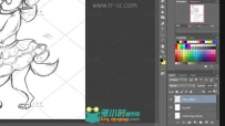 Photoshop着色技能从草图到完全彩色插图视频教程