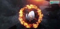 4K分辨率爆炸火焰粒子LOGO标题AE模板