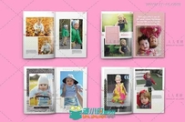 时尚可爱的婴儿杂志indesign排版模板