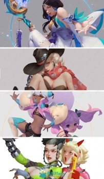 曼奇立德花瓣游戏人物角色收集原画插画