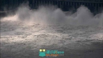 长江三峡堤坝航拍大坝水力发电站水坝泄洪高清实拍视频素材