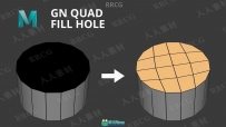 GN Quad Fill Hole顶部快速四边形拓扑Maya插件v4.01版
