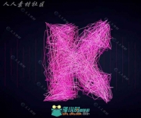 时尚炫酷编织线文字变换动画C4D工程文件
