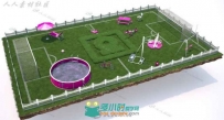 超逼真C4D游乐园模型生长动画工程