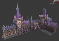 尖顶大使馆建筑大型场景3d模型