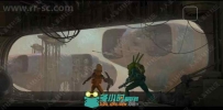 科幻场景3D转2D数字绘画工作流程大师级视频教程
