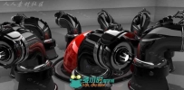 高科技智能旋转的工作平台C4D工程文件