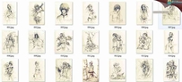 珍贵大师唯美线稿 漫画素描 淡彩合集