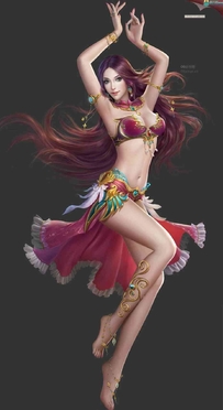 插画资源素材 一推美女 美妙婀娜的舞女