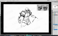骷髅王战士数字绘画实例训练视频教程