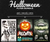 超酷万圣节宣传海报PSD模板合辑 Graphicriver Halloween Flyer Bundle 13114706
