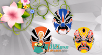 中国风戏曲脸谱花纹led视频