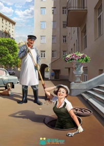现代生活场景数码绘画展会N E