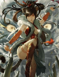 国内画师乌鸦的插画作品+过程图+笔刷素材