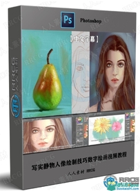 写实静物人像绘制技巧数字绘画视频教程