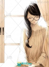 精选美女原画插画素材