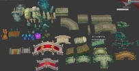 《九天神话》石头与古建筑3D模型合集